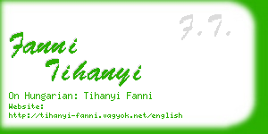 fanni tihanyi business card